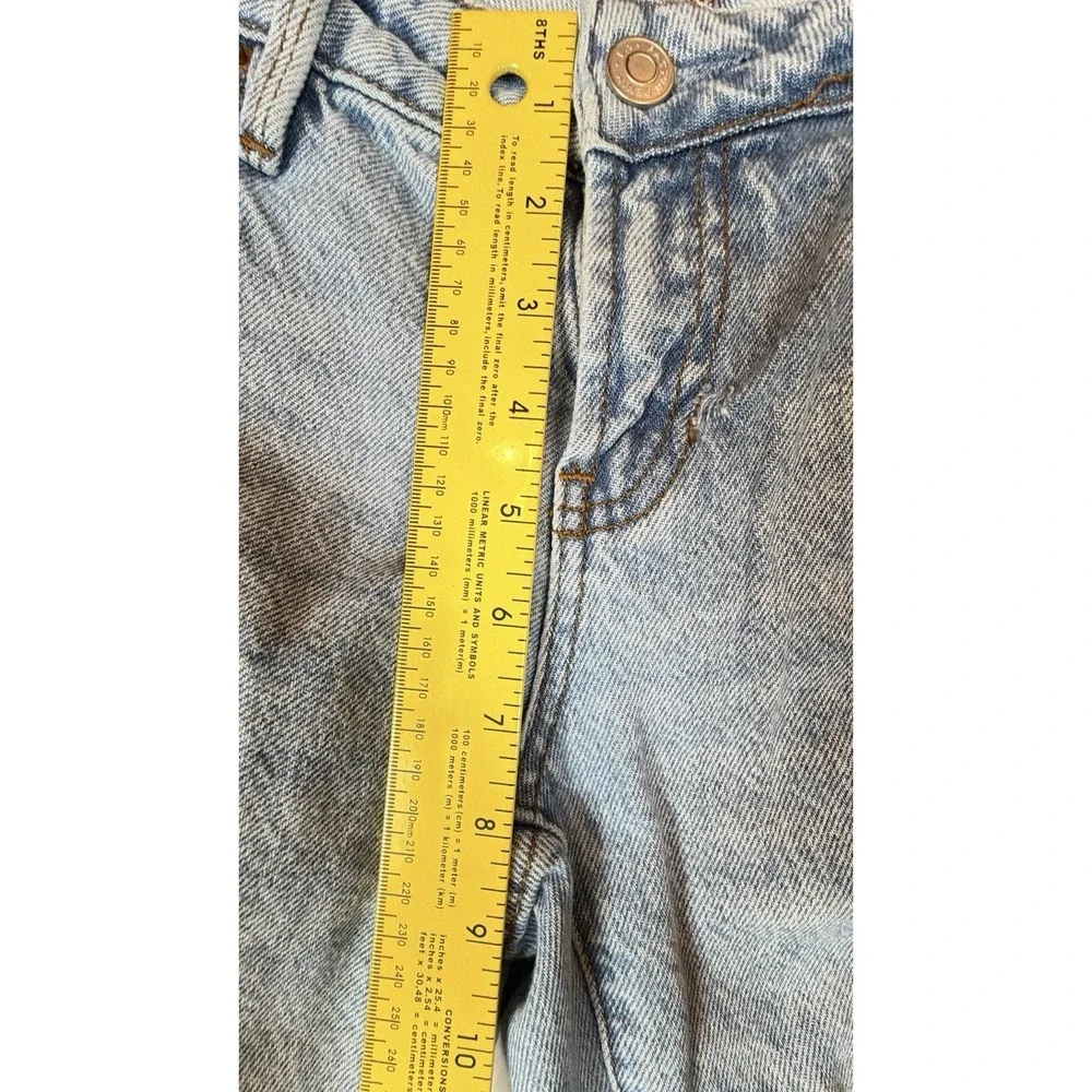 PacSun Low Rise Wide Leg Jeans Womens 26 Distressed Lite Wash Raw Hem Y2K Grunge - Picture 7 of 14